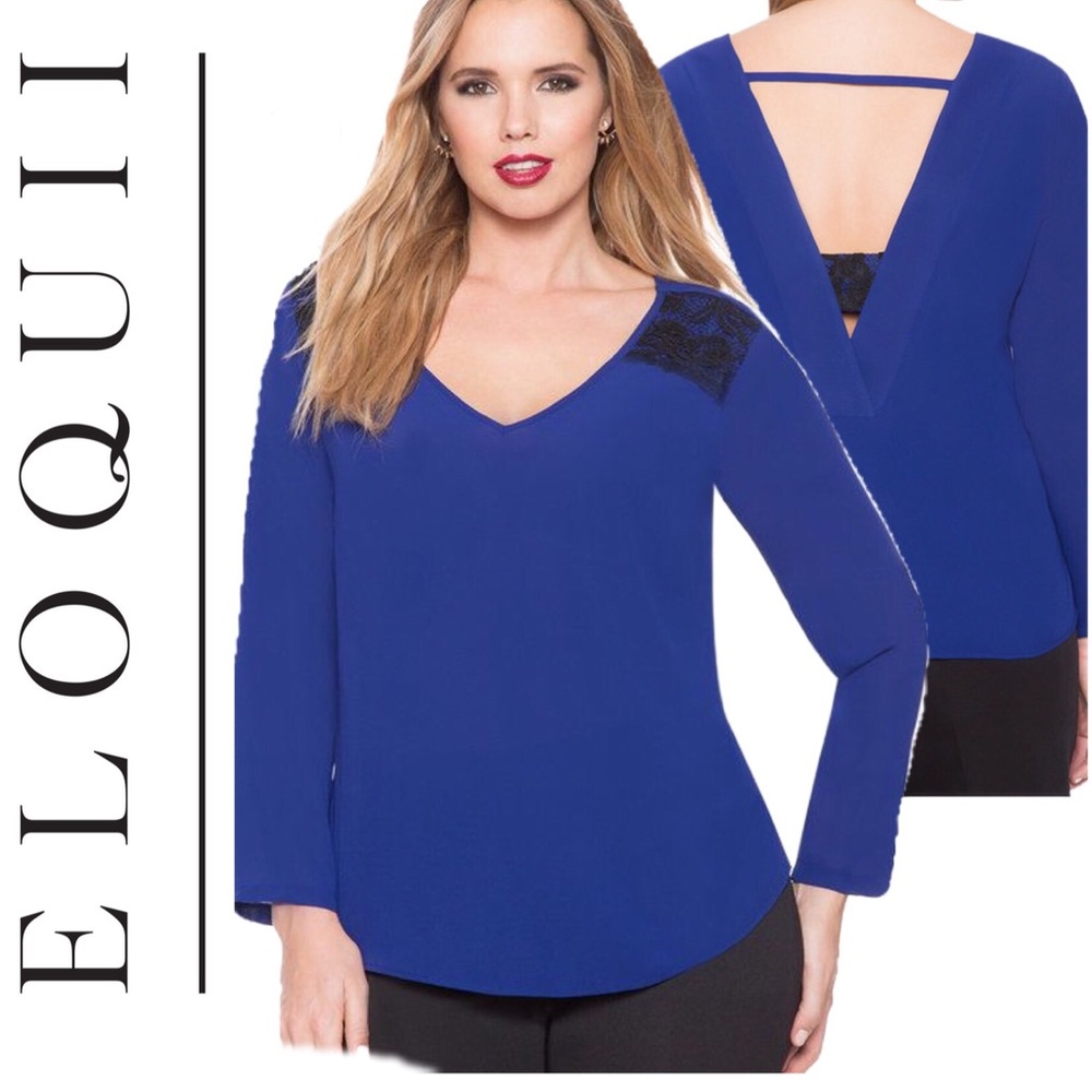 NWOT Eloquii Lace Placket Blouse size 20